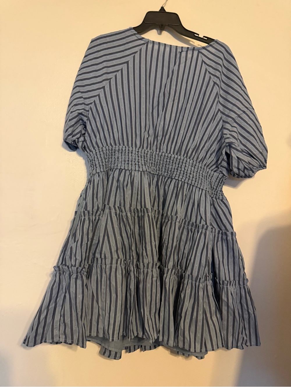 NWT Belle Isle by Torrid Puff Sleeve Smocked Mini Dress in Blue Size 2=2X=18/20 - Picture 7 of 10